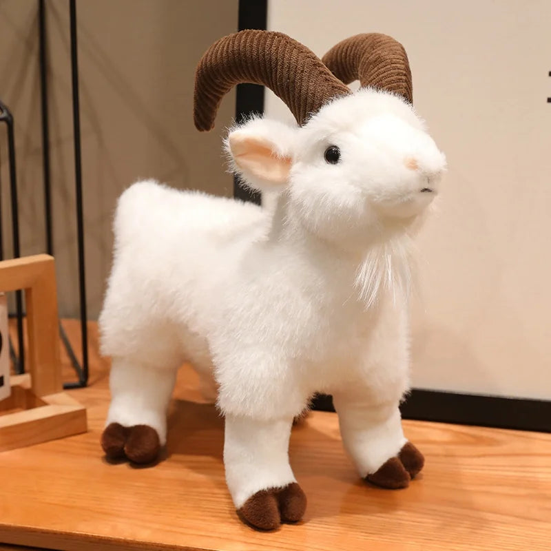 Cute Mountain Goat Plush Toy with Corduroy Horns - Image 10