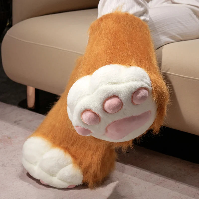 Fluffy White Paw Mittens with Pink Pads - Image 10