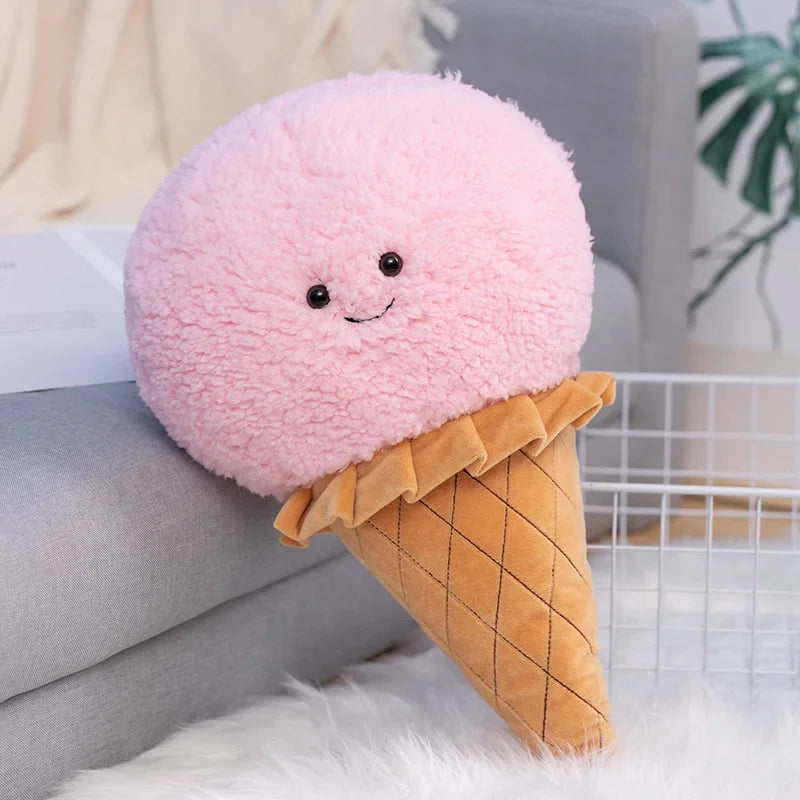 Cute Colorful Plush Ice Cream Keychain with Smile - Image 13