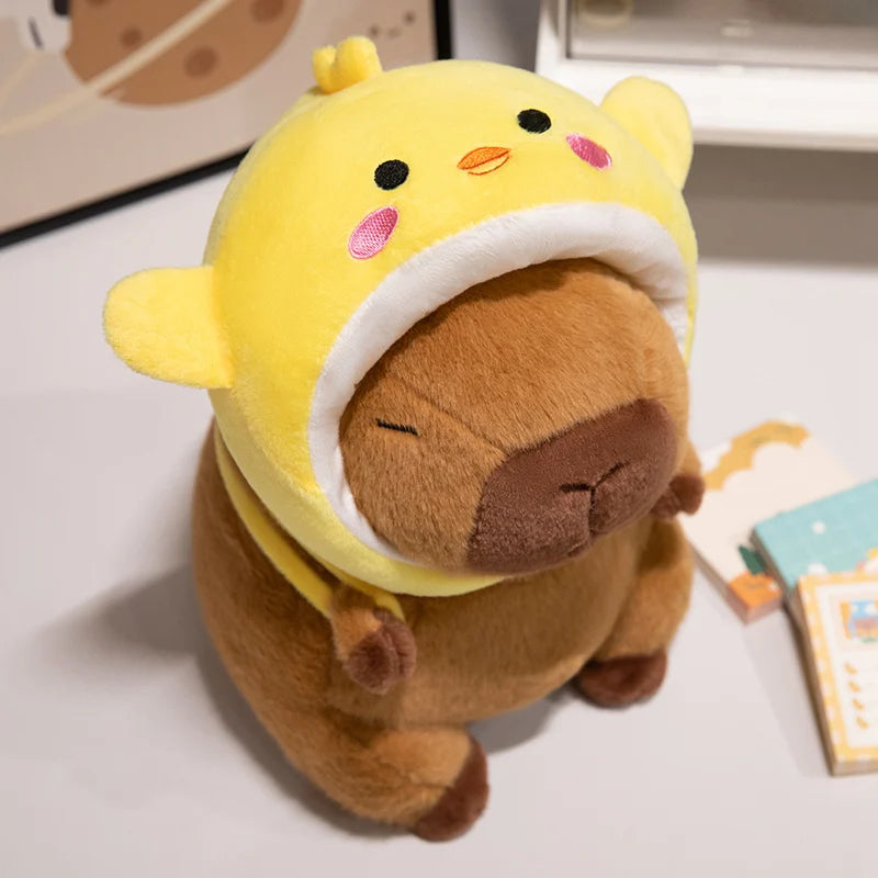 Adorable Capybara Plush in Animal Hats - Image 7