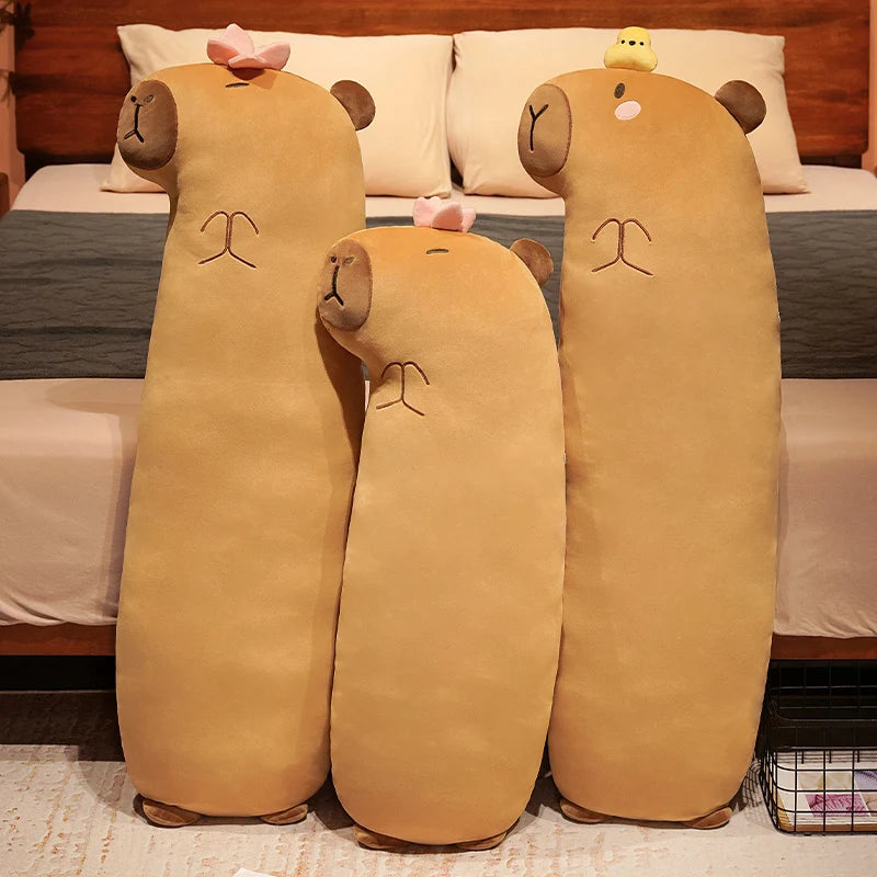 Brown Capybara Long Sleeping Pillow Doll Plush Animal Cute Plushie Stuffed Peluche Toy Present - Image 3