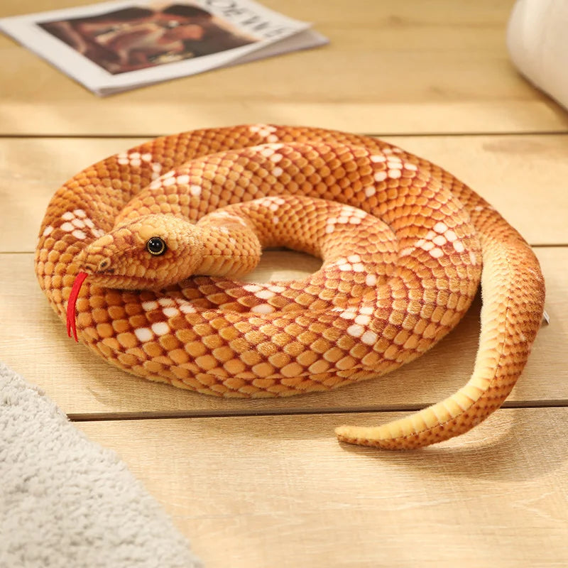Realistic Green Spotted Plush Snake Toy - Image 8
