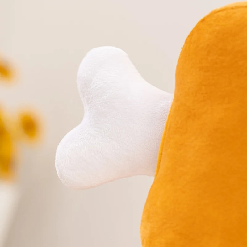 Golden Brown Chicken Drumstick Plush Pillow - Image 5