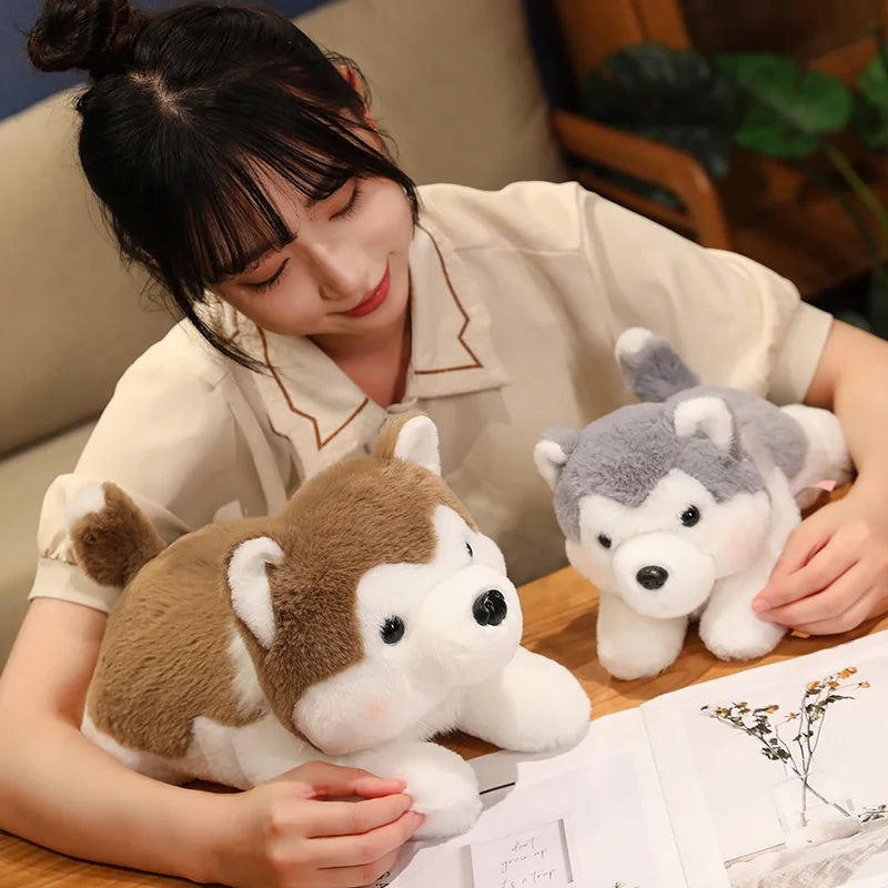 Fluffy Husky Puppy Plush Toy with Rosy Cheeks - Image 2