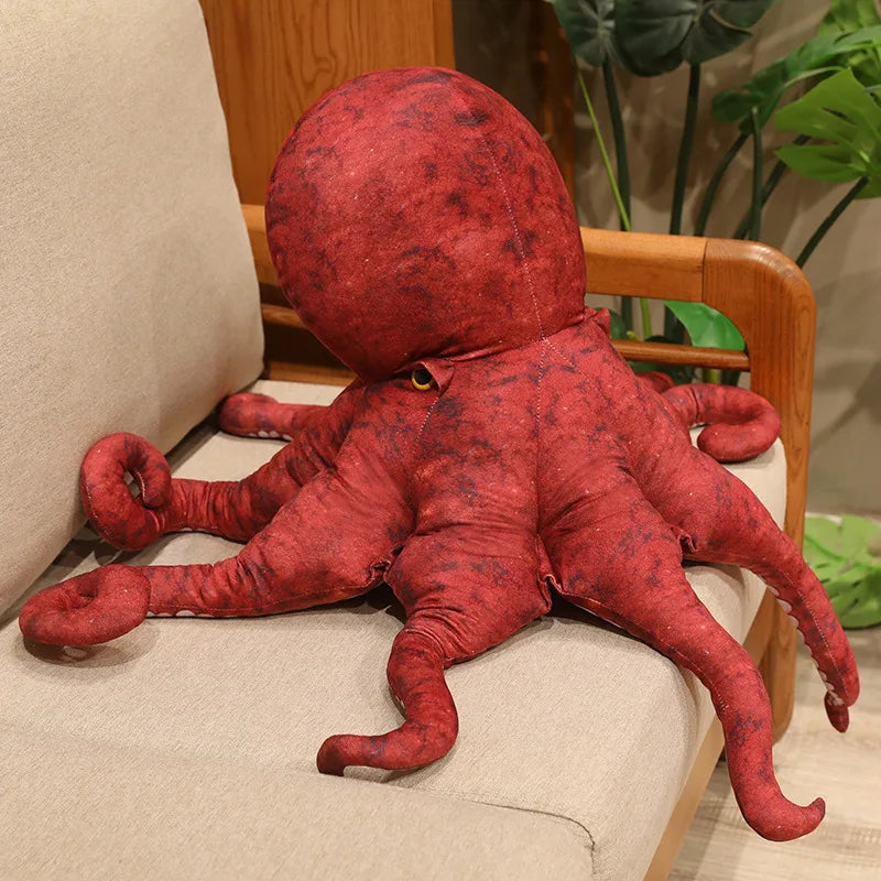 Lifelike Dark Red Octopus Plush - Image 6