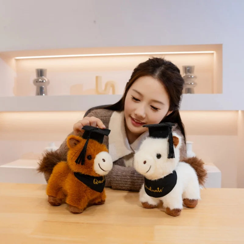 Plush Horse Graduate with Cap and Bandana - Image 6