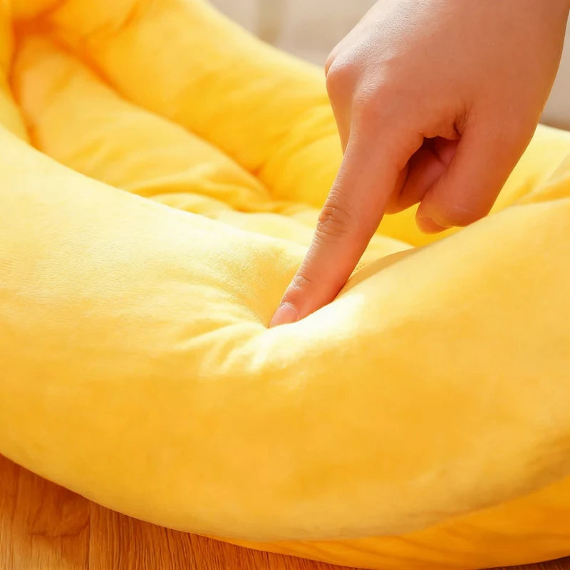 Cozy Yellow Banana Plush Pet Bed - Image 6