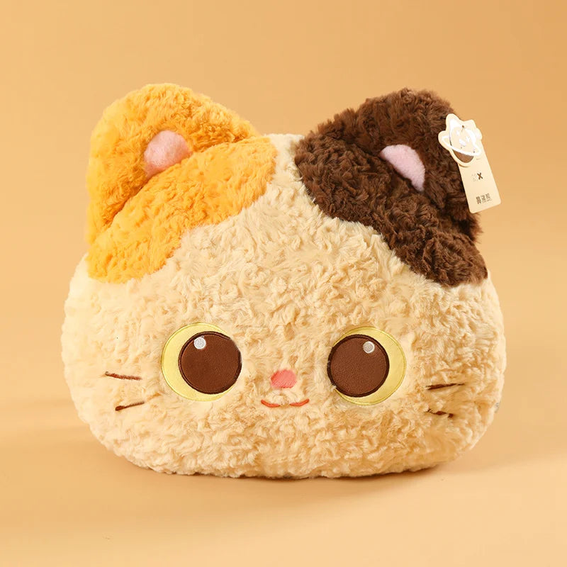 Fluffy Black Cat Plush Pillow with Crescent Eyes - Image 6