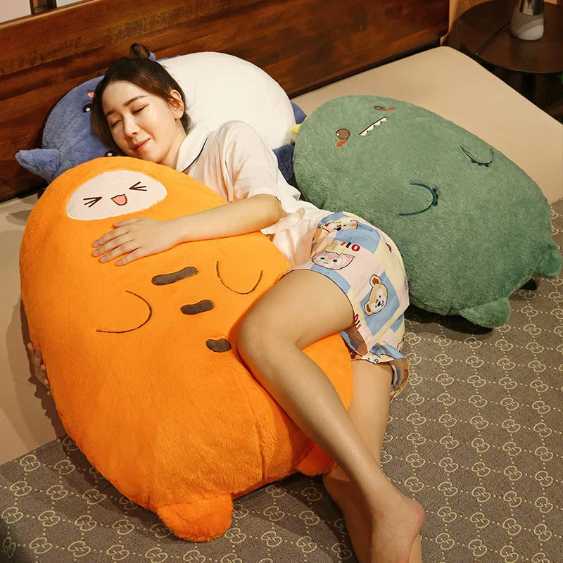 Cute Denim Blue Shark Oversized Plush Pillow - Image 2