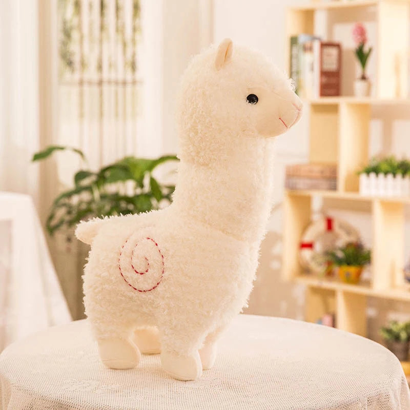 Oversized Cream and Pink Alpaca Plush Toy - Image 12