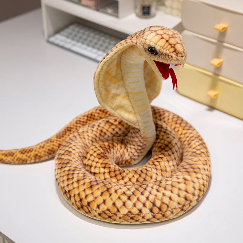 Realistic Hooded Cobra Plush Snake Toy - Image 9