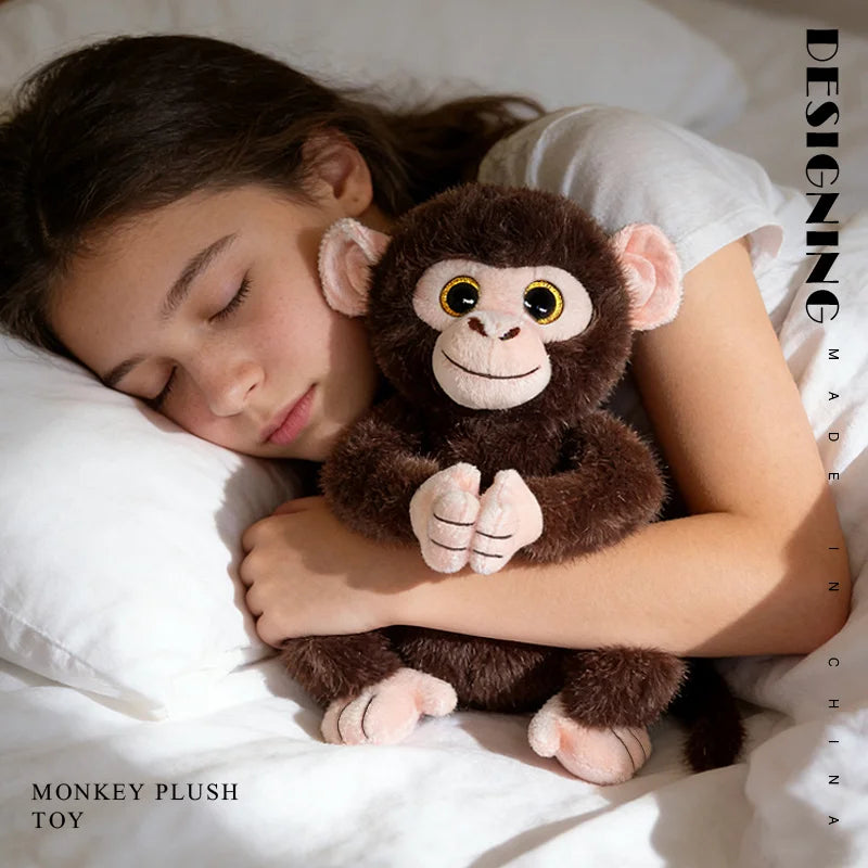Cute Brown Monkey Plush Toy with Big Eyes - Image 4