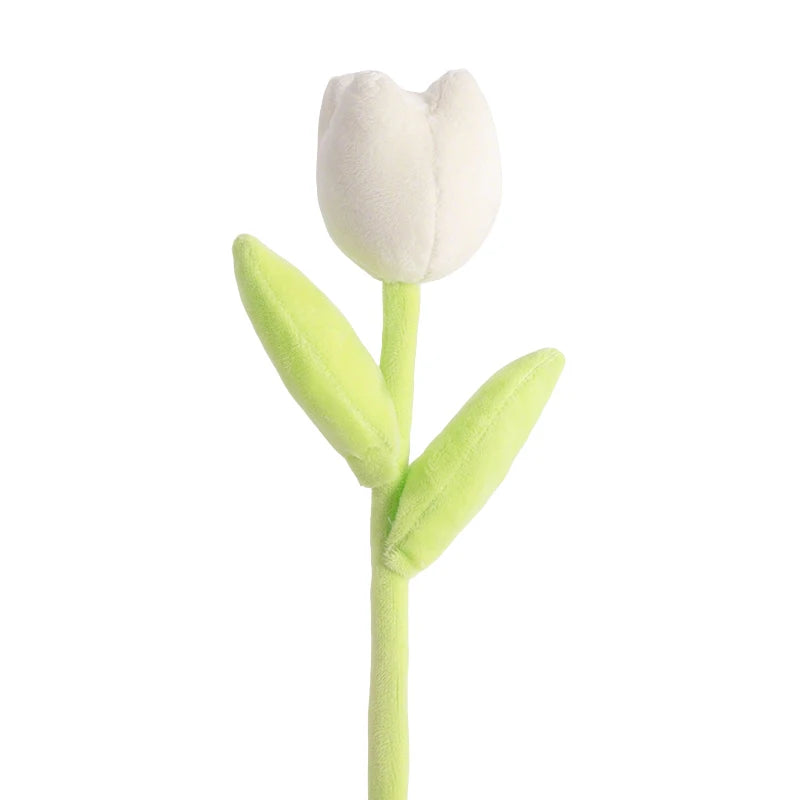 Mixed Pastel Plush Daisy and Tulip Bouquet - Image 12