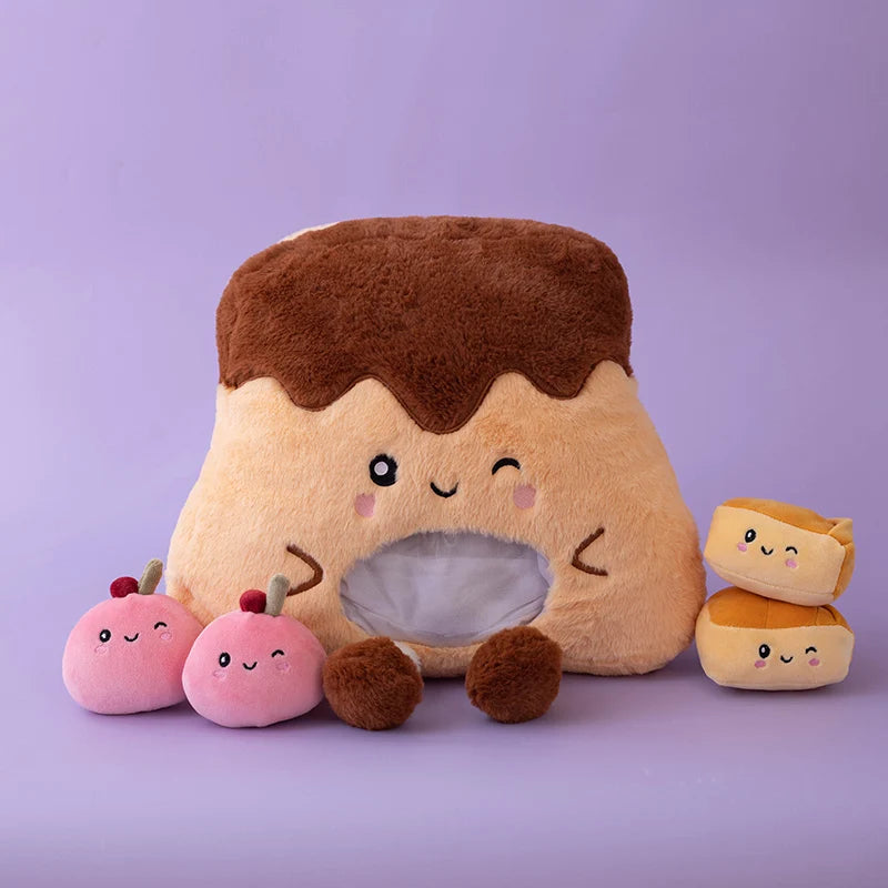 Sweet Custard Plush Pillow with Hand Warmer Pocket - Image 2
