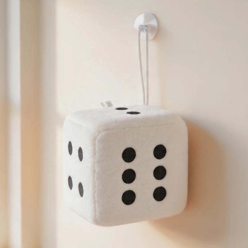 Fuzzy Plush Car Dice and Rubik's Cube Ornaments - Image 7