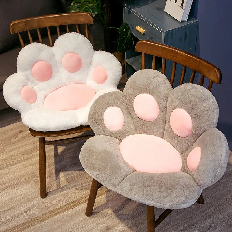 Adorable Plush Paw Print Seat Cushion