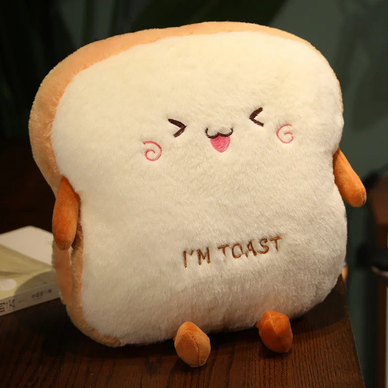 Cute Toast Plush Pillow with 'I'M TOAST' - Image 2