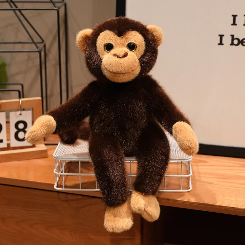 Sweet Fuzzy Brown and Orange Monkey Plush Toy - Image 10