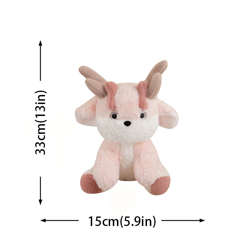Fluffy Pink and White Fawn Plush - Image 6