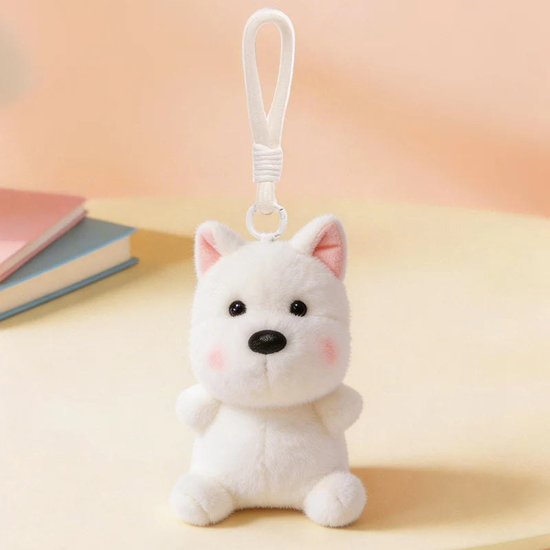 Cute White Chibi Animal Plush Keychain - Image 14