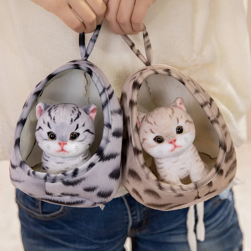 Soft Plush Kitten with Cozy Fabric House Bed - Image 4