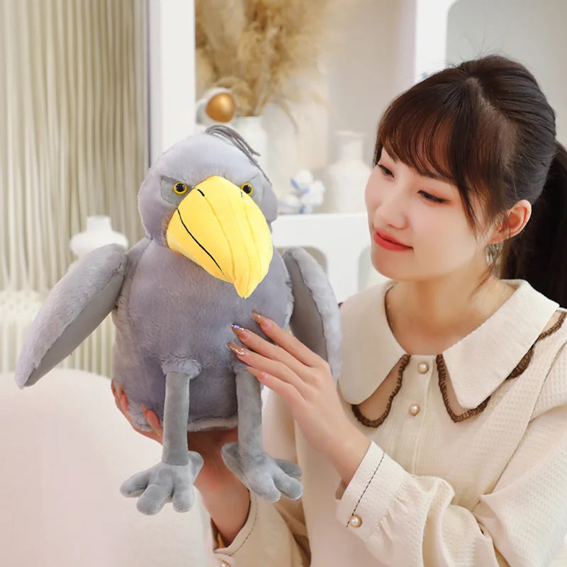 Grey Shoebill Stork Plush Toy with Yellow Beak - Image 5
