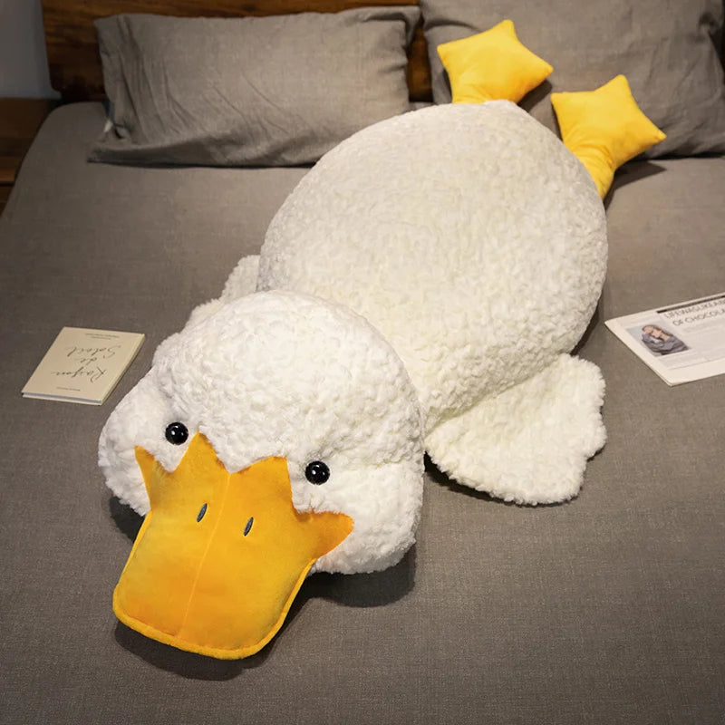Oversized Fluffy White Duck Body Pillow Plush - Image 6