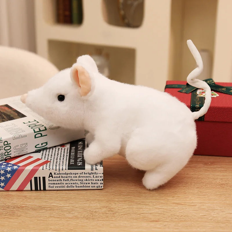 Soft Grey and White Plush Mouse Set - Image 7