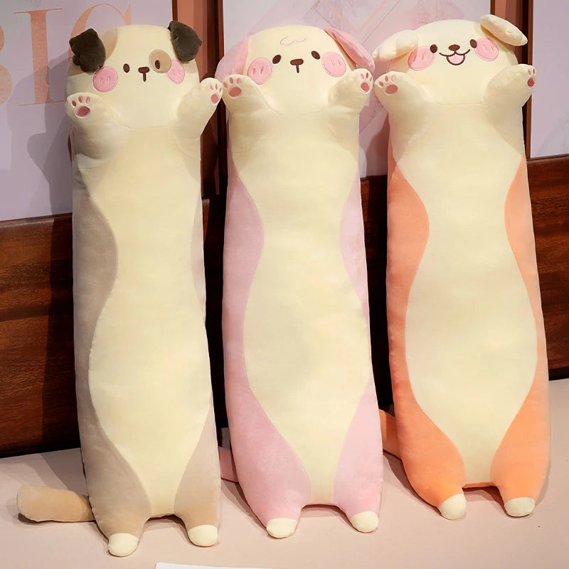 Soft Cream Pug Dog Extra Long Plush Body Pillow - Image 2