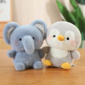 Cute Grey Elephant Plush Toy with Blush Cheeks