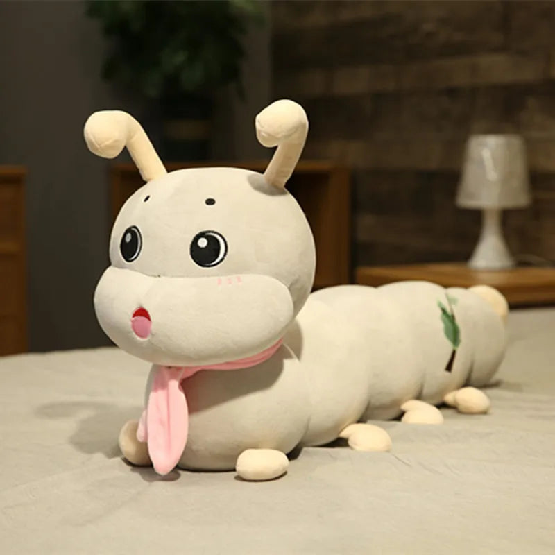 Oversized Lime Green Caterpillar Plush with Scarf - Image 8
