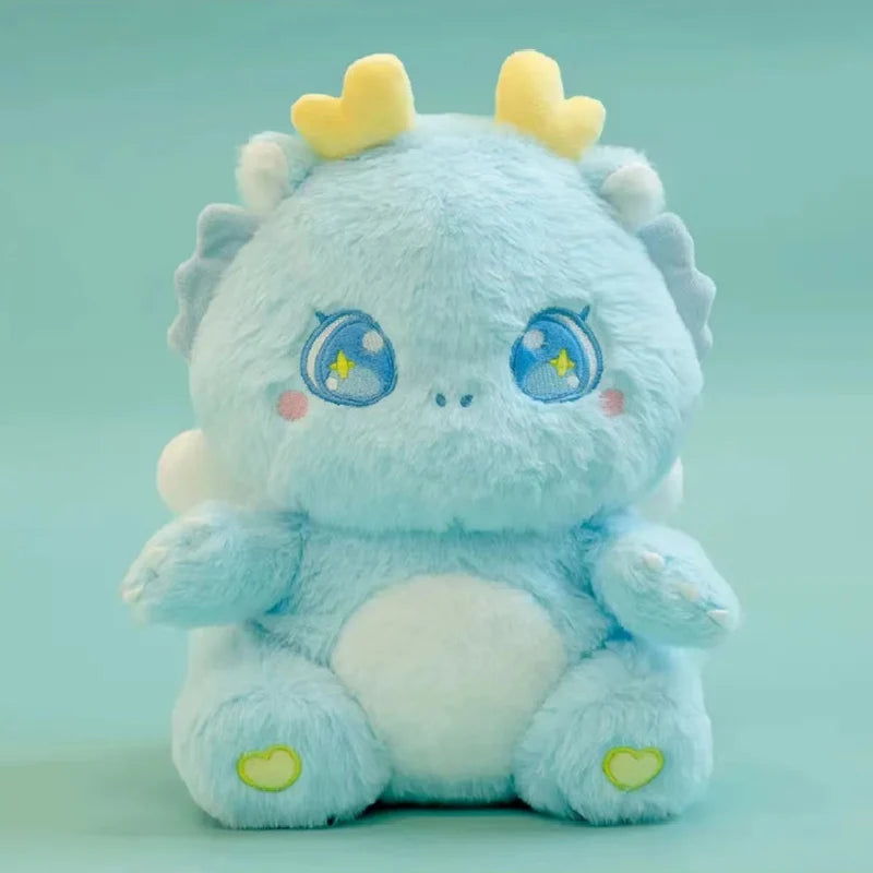 Fuzzy Pink Dragon Plush with Heart Horns & Star Eyes - Image 8