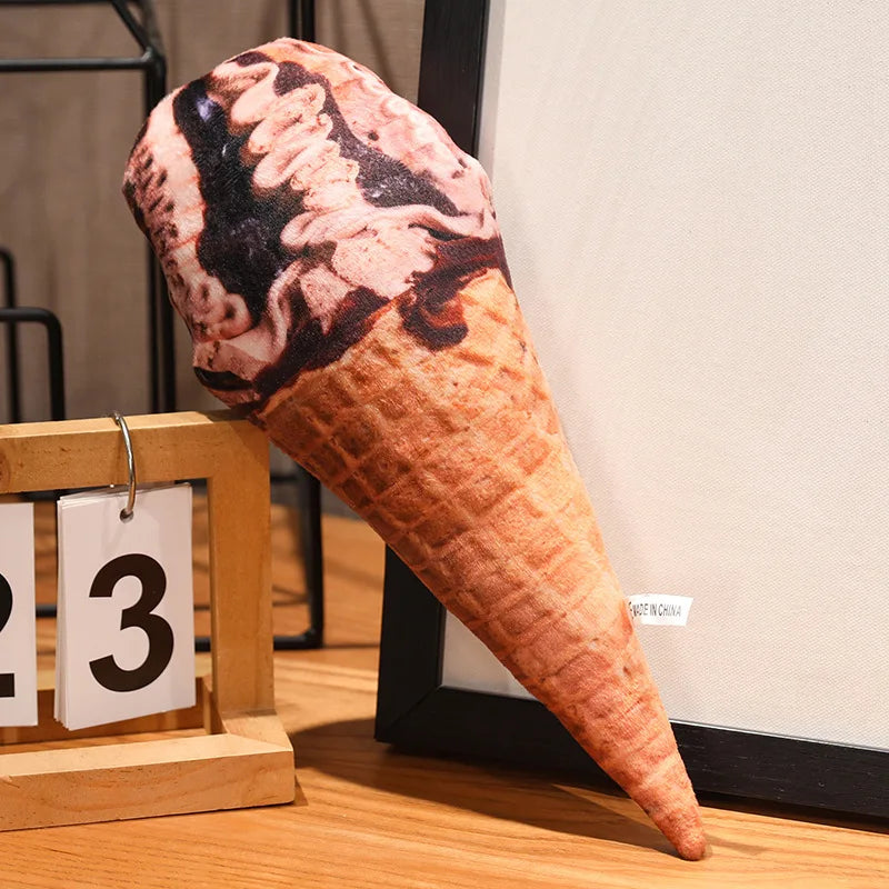 Realistic Ice Cream Cone Plush Pillow - Image 8