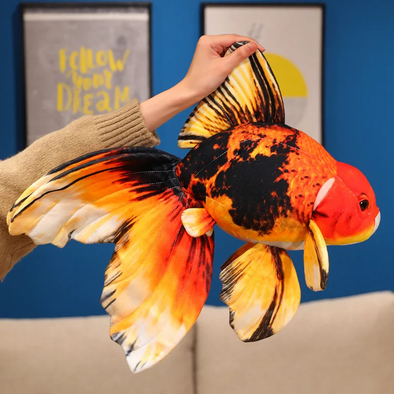 Realistic Orange Goldfish Plush with Flowing Fins - Image 3