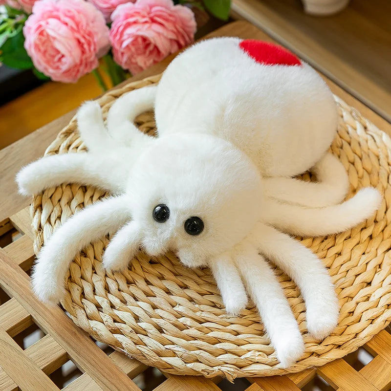 Cute Fuzzy Spider Plush with Red Heart - Image 9