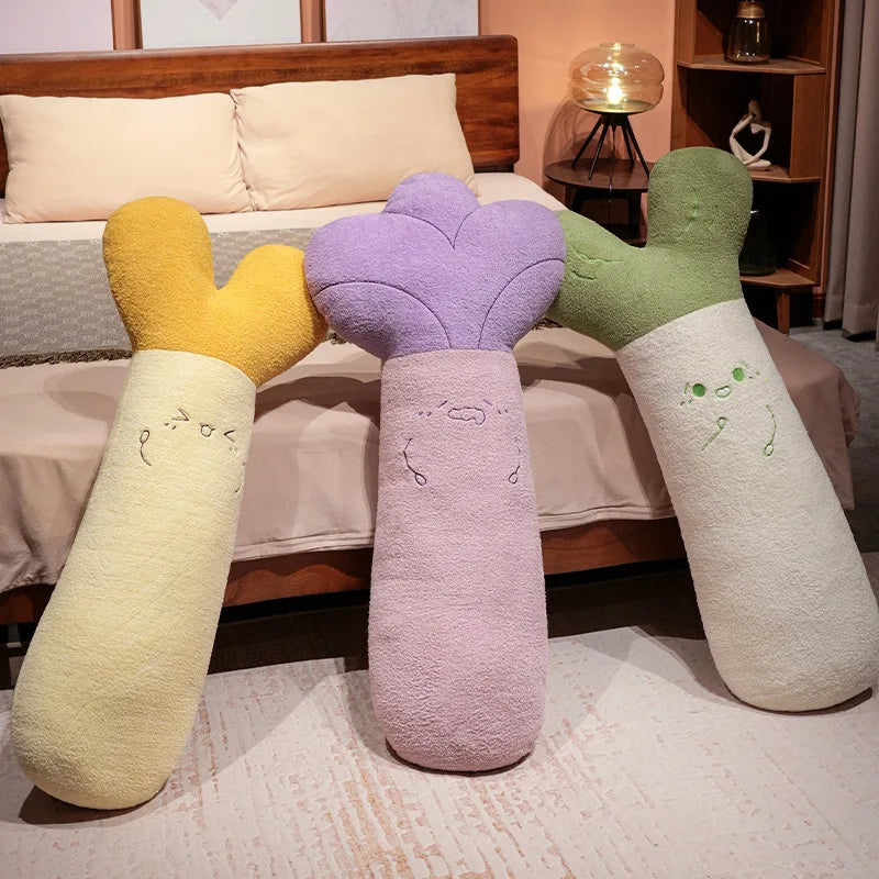 Cute Radish Plush Body Pillow with Embroidered Face - Image 5