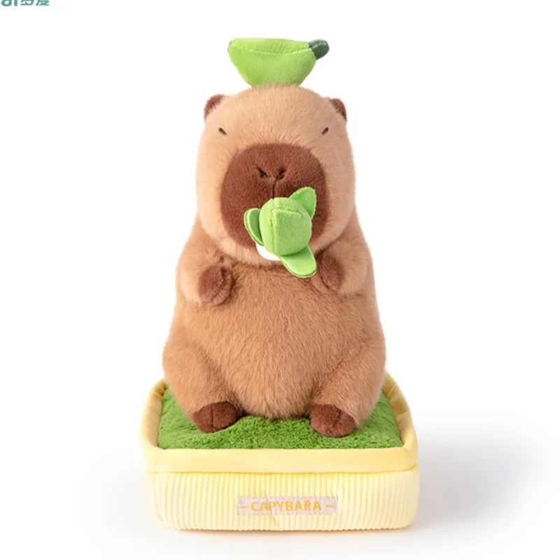 Cute Capybara Plush with Four-Leaf Clover - Image 8