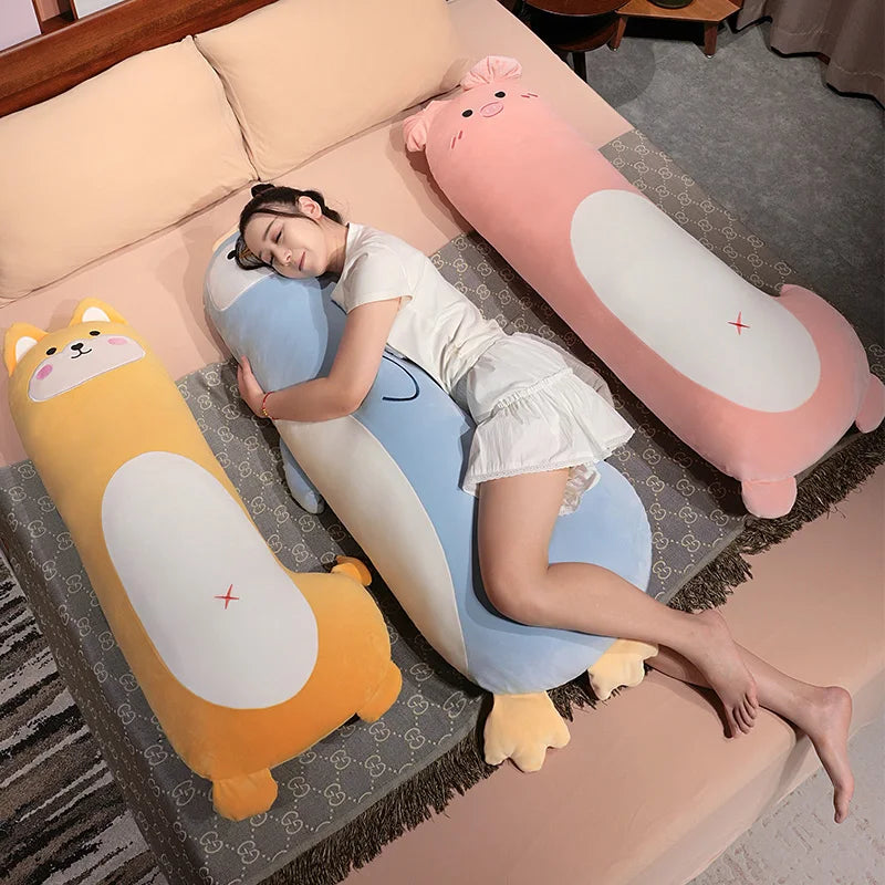 Cute Blue Penguin Long Plush Body Pillow - Image 2