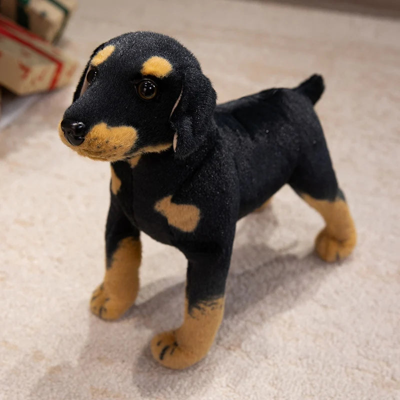 Realistic Black and Tan Dachshund Plush Dog Duo - Image 6