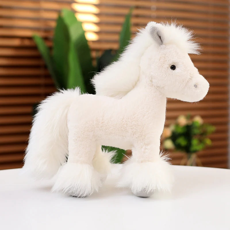 Brown Plush Pony with Blonde Mane and Feathered Legs - Image 7