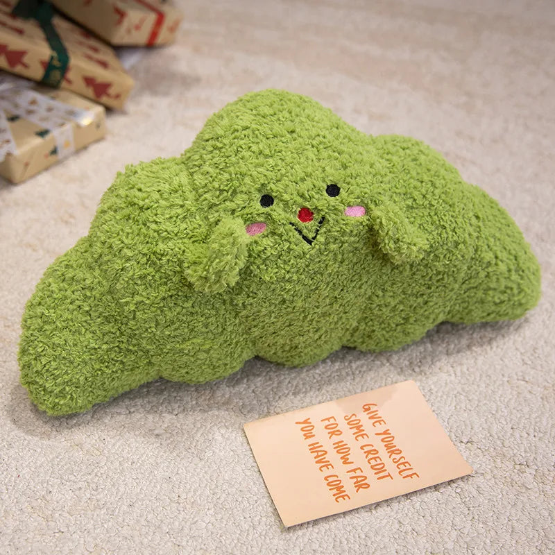 Cute Fuzzy Croissant Plush Pillow with Face - Image 6