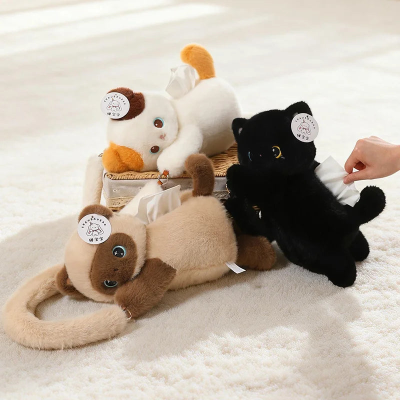 Hanging Plush Raccoon Car Tissue Holder - Image 2
