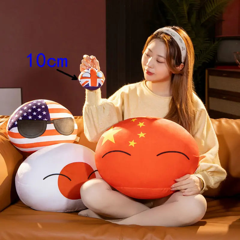 French Countryball Plush Toy with Mustache - Image 2