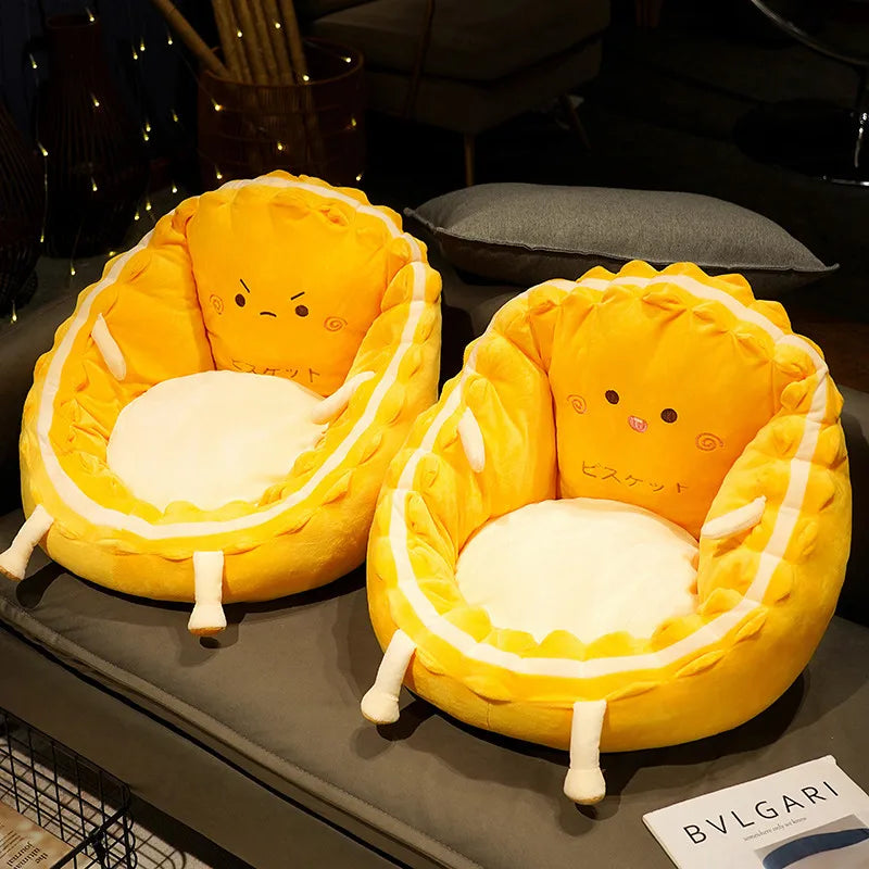 Kawaii Grumpy Biscuit Plush Floor Cushion - Image 2