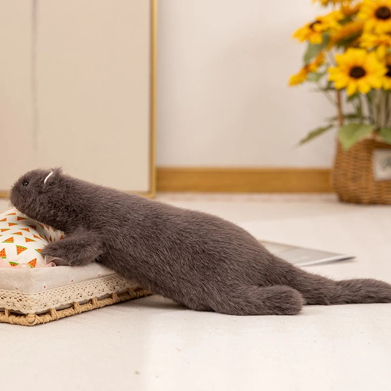 Cream White Soft Plush Ferret Toy - Image 5