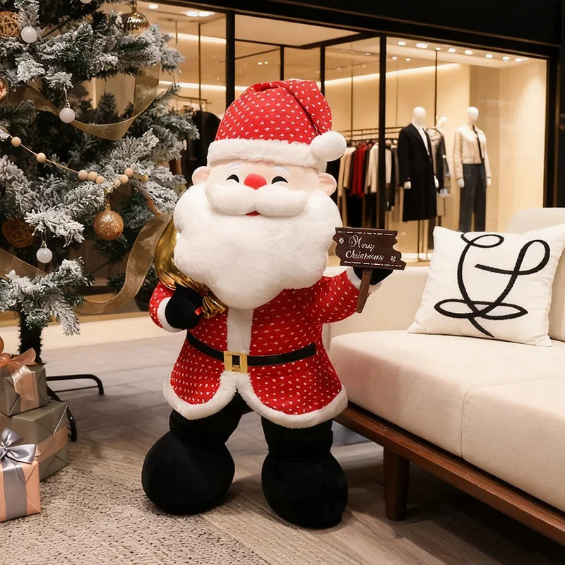 Standing Santa Claus Plush with Snowflake Suit and Sign - Image 7