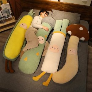 Soft Oversized Mushroom Plush Body Pillow with Face