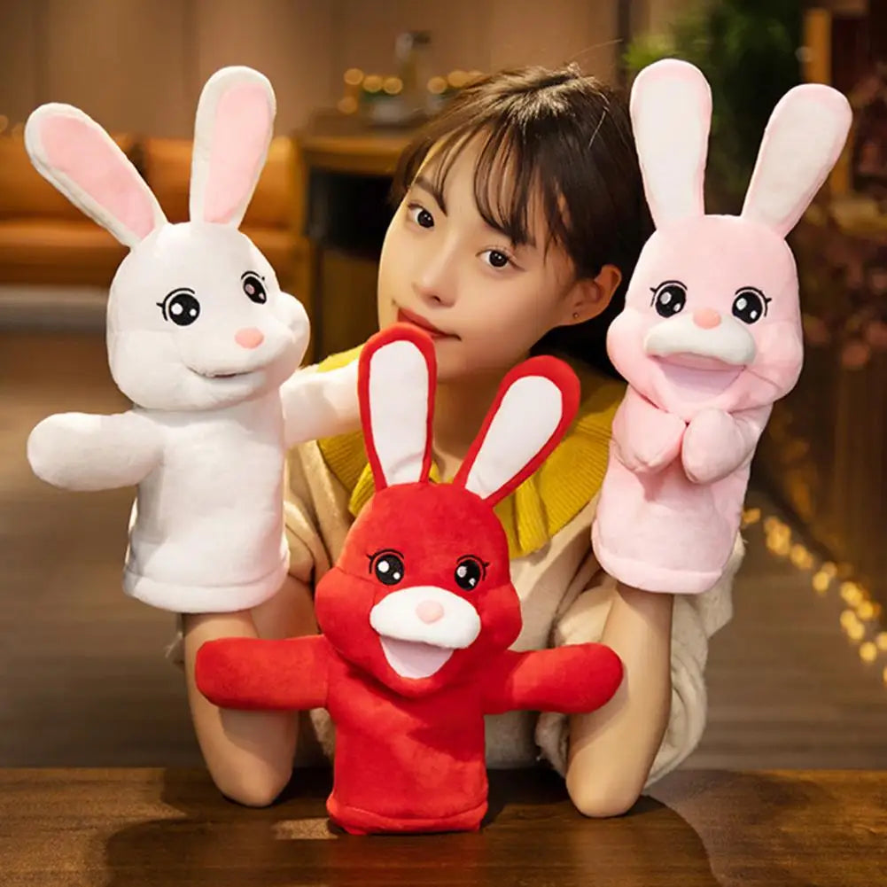 Cute Plush Bunny Hand Puppet Set with Carrot - Image 3