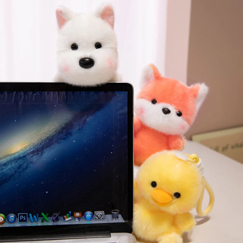 Cute White Chibi Animal Plush Keychain - Image 6
