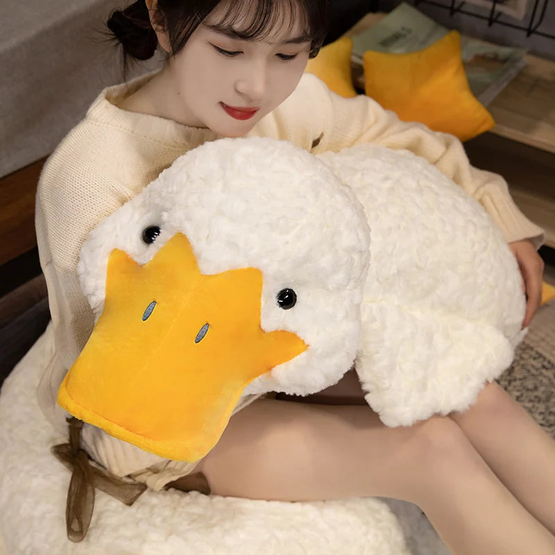 Oversized Fluffy White Duck Body Pillow Plush - Image 5
